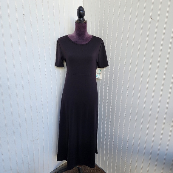 NWT VTG Travel Smith Nylon Lycra Black  Dress Stretch Short Sleeve S Petite SP - Picture 1 of 14